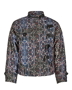 Isabel Marant Oversized Jacket, Cotton, Abstract, Navy/Red/Cream, 6, 3*