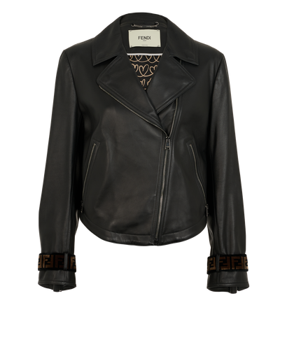 Fendi Biker Jacket, &pound;795, Clothing, Black, Leather, Front view
