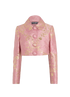 Dolce & Gabbana Cropped Jacquard Jacket, &pound;220, Clothing, Pink, Polyester (Polymer), Front view