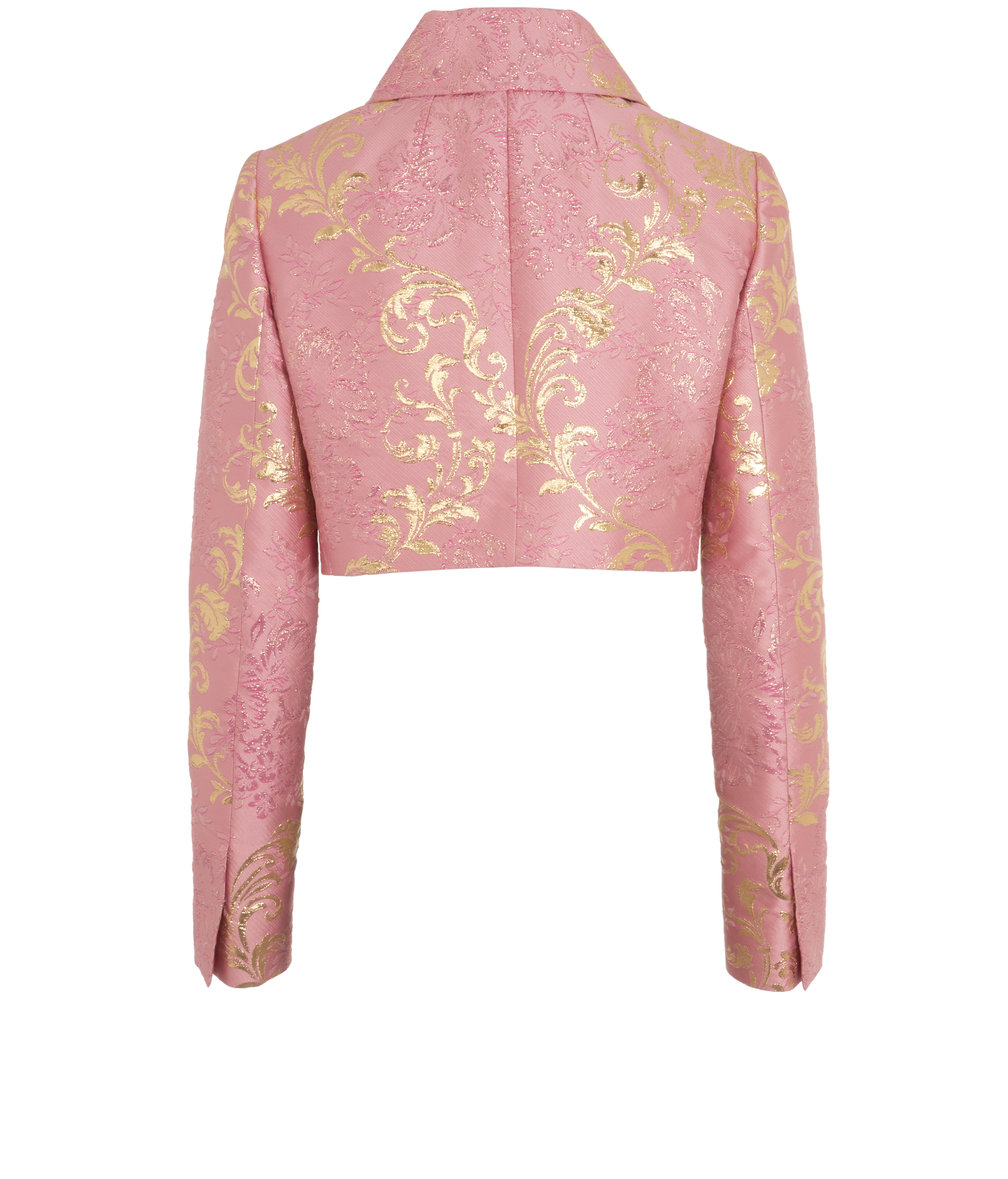 Dolce & Gabbana Cropped Jacquard Jacket, &pound;220, Clothing, Pink, Polyester (Polymer), Back view