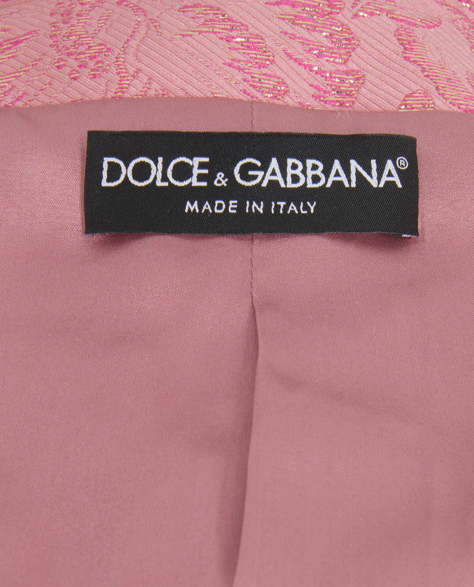 Dolce & Gabbana Cropped Jacquard Jacket, &pound;220, Clothing, Pink, Polyester (Polymer), Other view