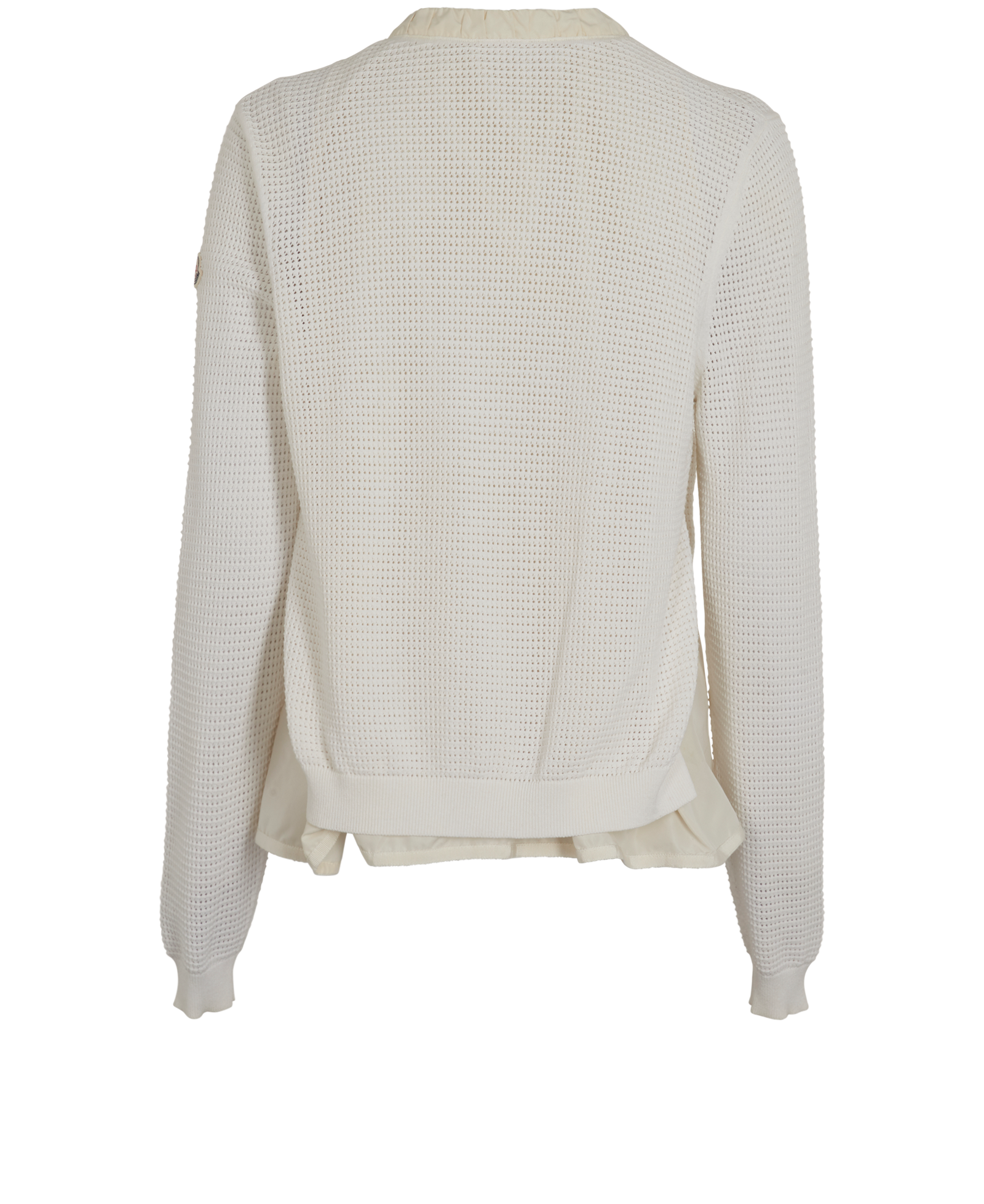 Moncler Knitted Bomber Jacket, &pound;220, Clothing, White, Polyester (Polymer), Back view