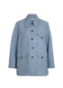 Ganni Slub Woven Jacket, &pound;120, Clothing, Blue, Polyester (Polymer), Front view