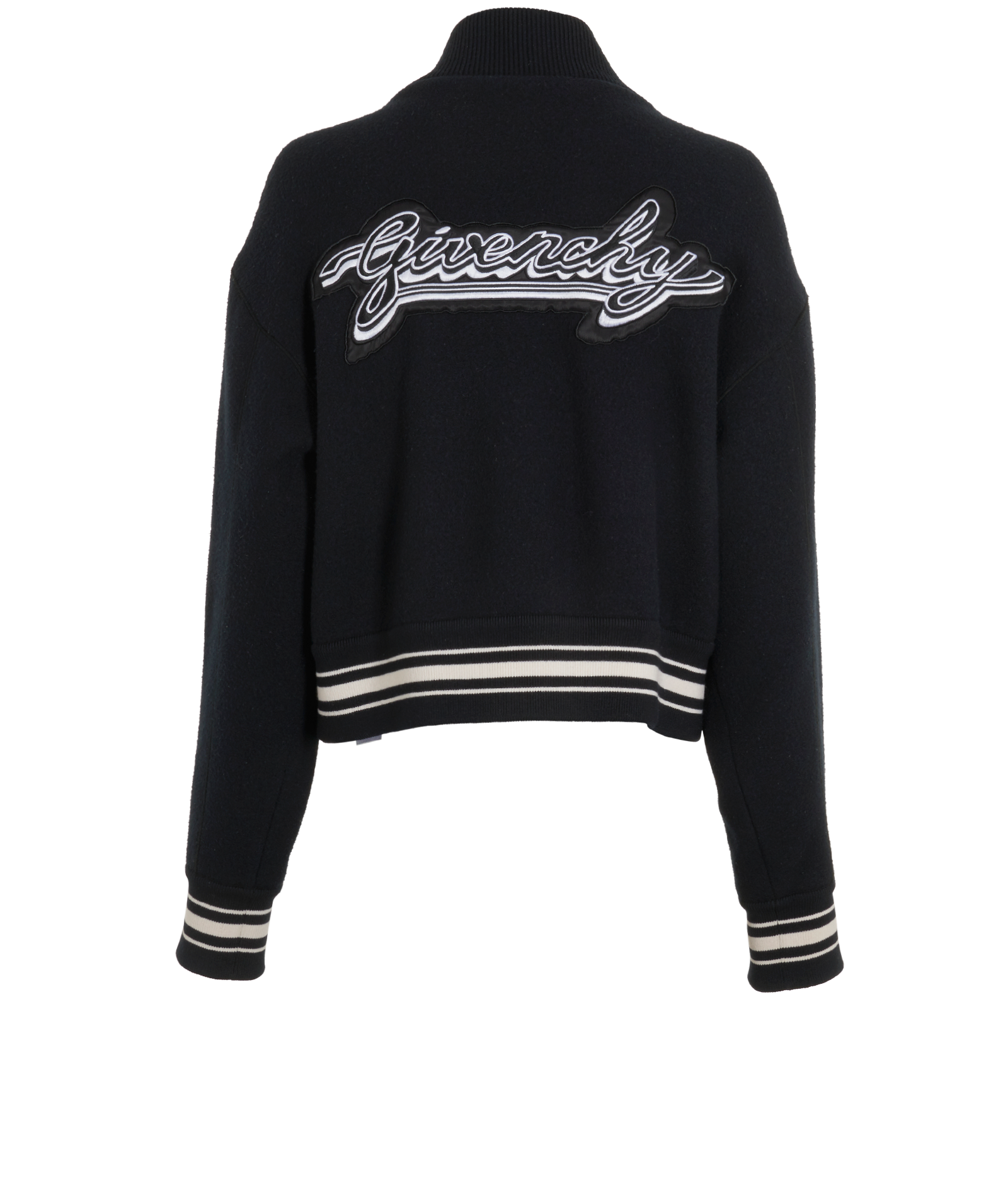 Givenchy Logo Embroidered Bomber Jacket, &pound;450, Clothing, Black, Wool, Back view