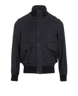 Saint Laurent Harrington Bomber Jacket, Mens, Cotton/Modal, Grey, Sz L, 2*