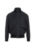 Saint Laurent Harrington Bomber Jacket, &pound;450, Clothing, Grey, Cotton/Modal, Front view