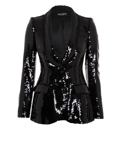 Dolce & Gabbana Sequin Jacket, &pound;320, Clothing, Black, Polyester Mix, Front view