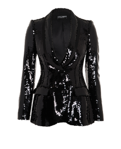 Dolce & Gabbana Sequin Jacket, Polyester, Black, Sz S, 3*