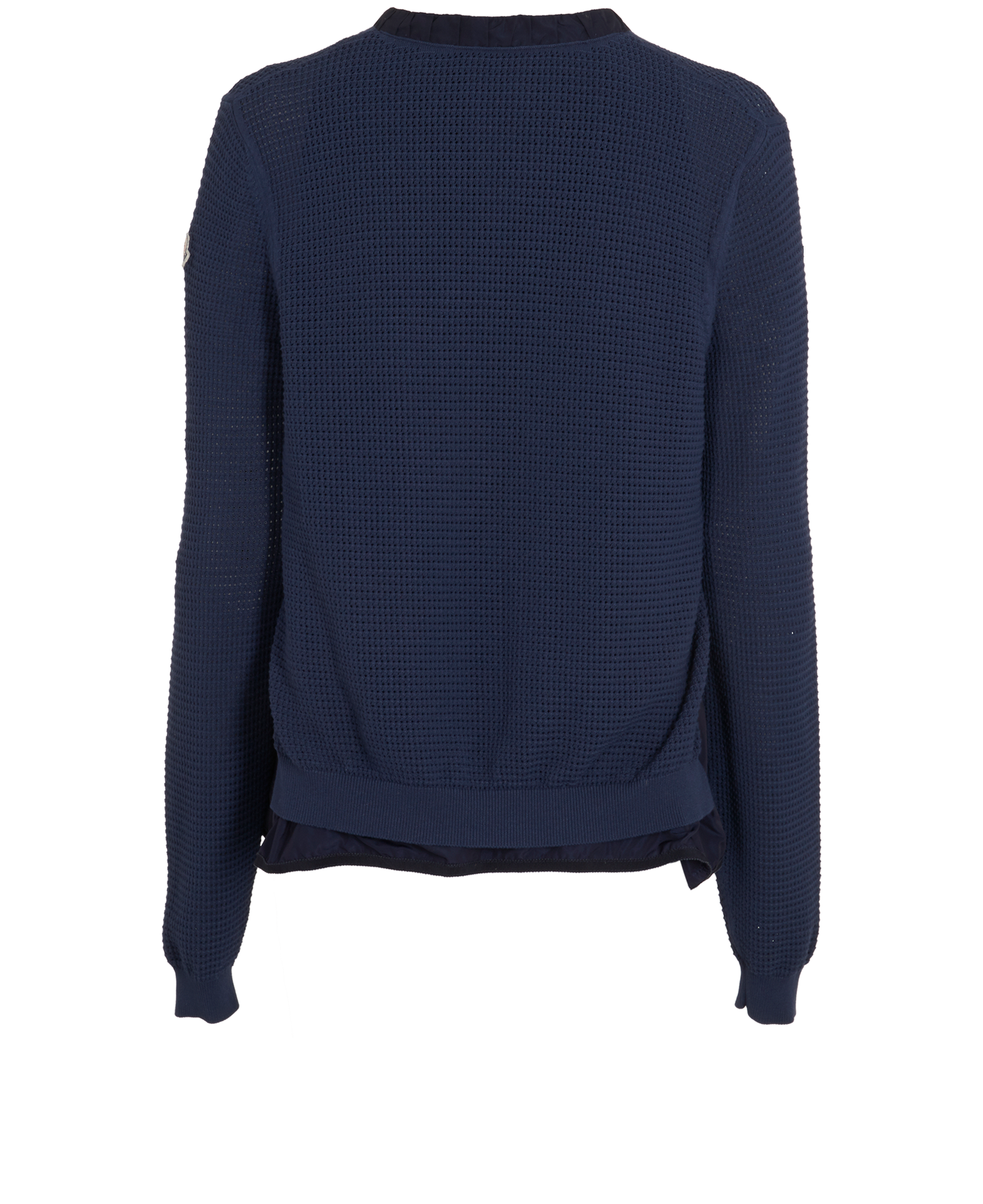 Moncler Knitted Zip-Up Jacket, &pound;250, Clothing, Navy, Polyester/Viscose, Back view