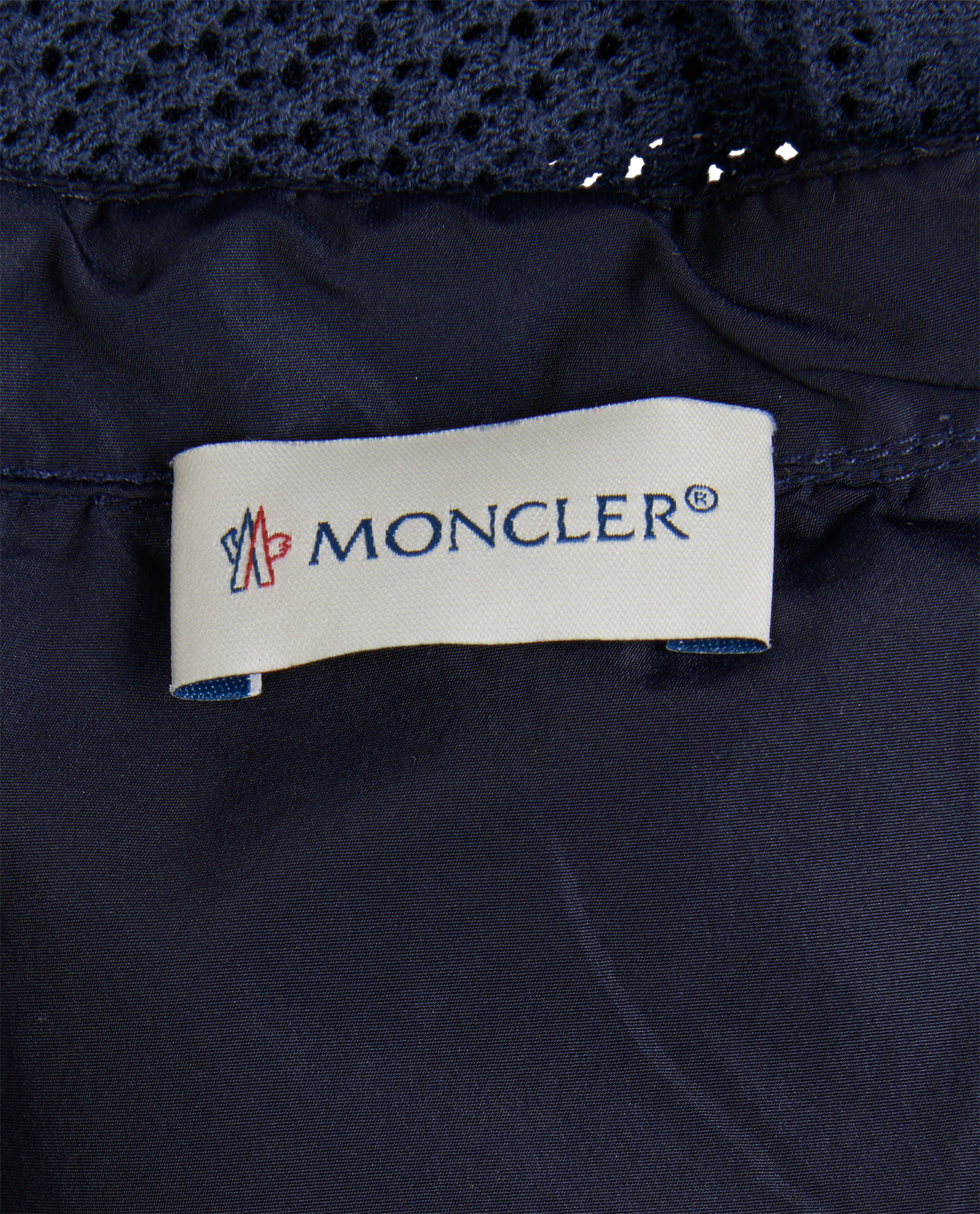 Moncler Knitted Zip-Up Jacket, &pound;250, Clothing, Navy, Polyester/Viscose, Other view