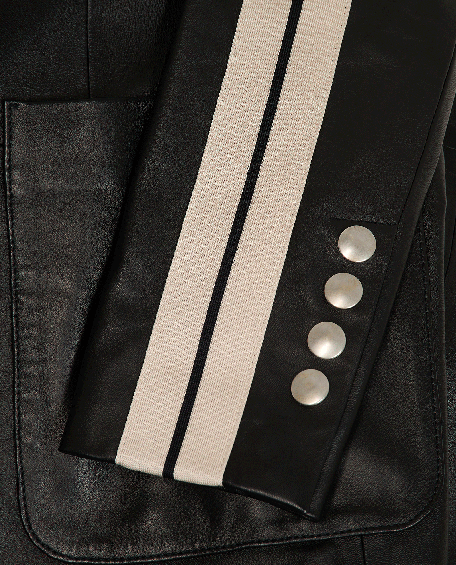 Palm Angels Panel Blazer, &pound;490, Clothing, Black, Leather, Other view