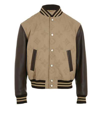 Louis Vuitton Safari Monogram Varsity Jacket, &pound;2,900, Clothing, Beige, Cotton, Front view