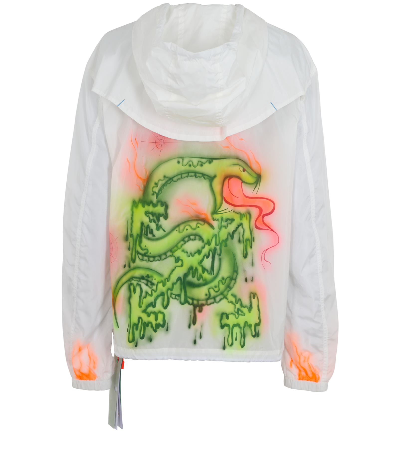 Off-White x Babybrush Shell Suit Hoodie, &pound;320, Clothing, White, Polyester Mix, Back view