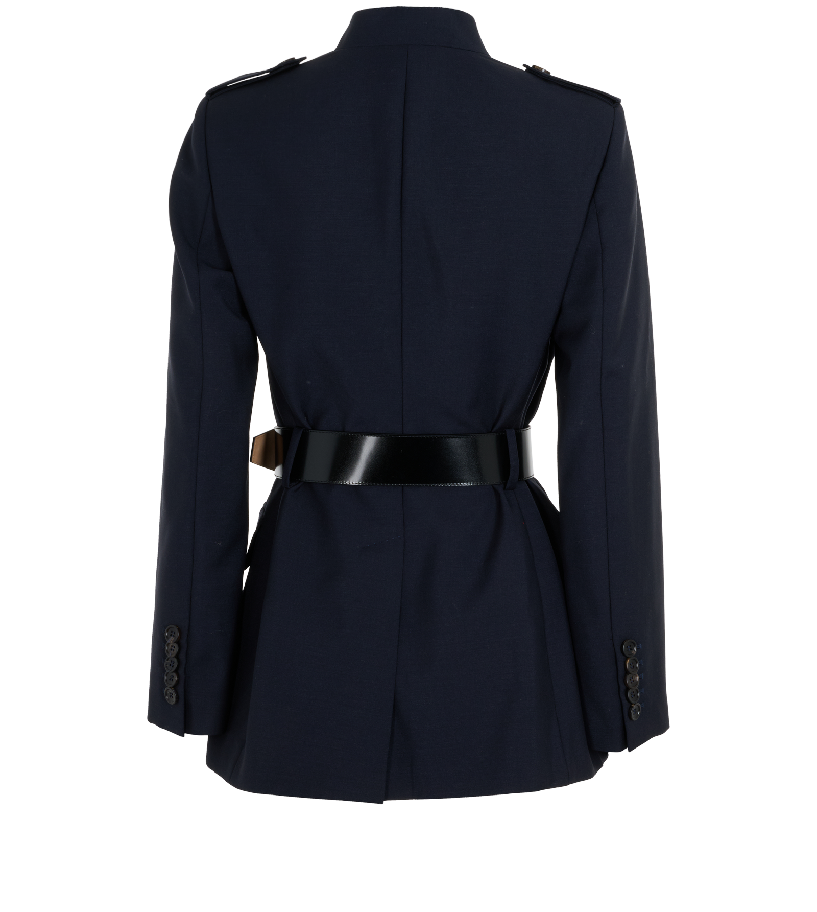 Gucci Belted Crepe Blazer, &pound;1,100, Clothing, Navy, Mohair, Back view