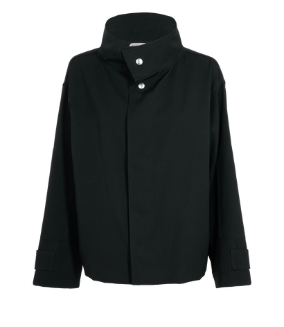 Bottega Veneta Funnel Button-Up Jacket, &pound;550, Clothing, Black, Wool, Front view