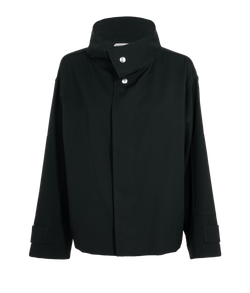 Bottega Veneta Funnel Button-Up Jacket, Wool, Black, UK 8, 3*