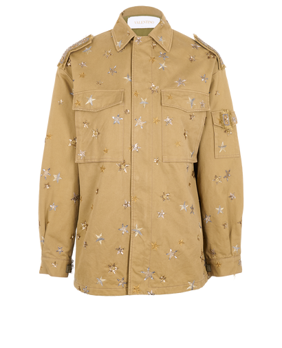 Valentino Star Jacket, £350, Clothing, Khaki, Cotton, Front view