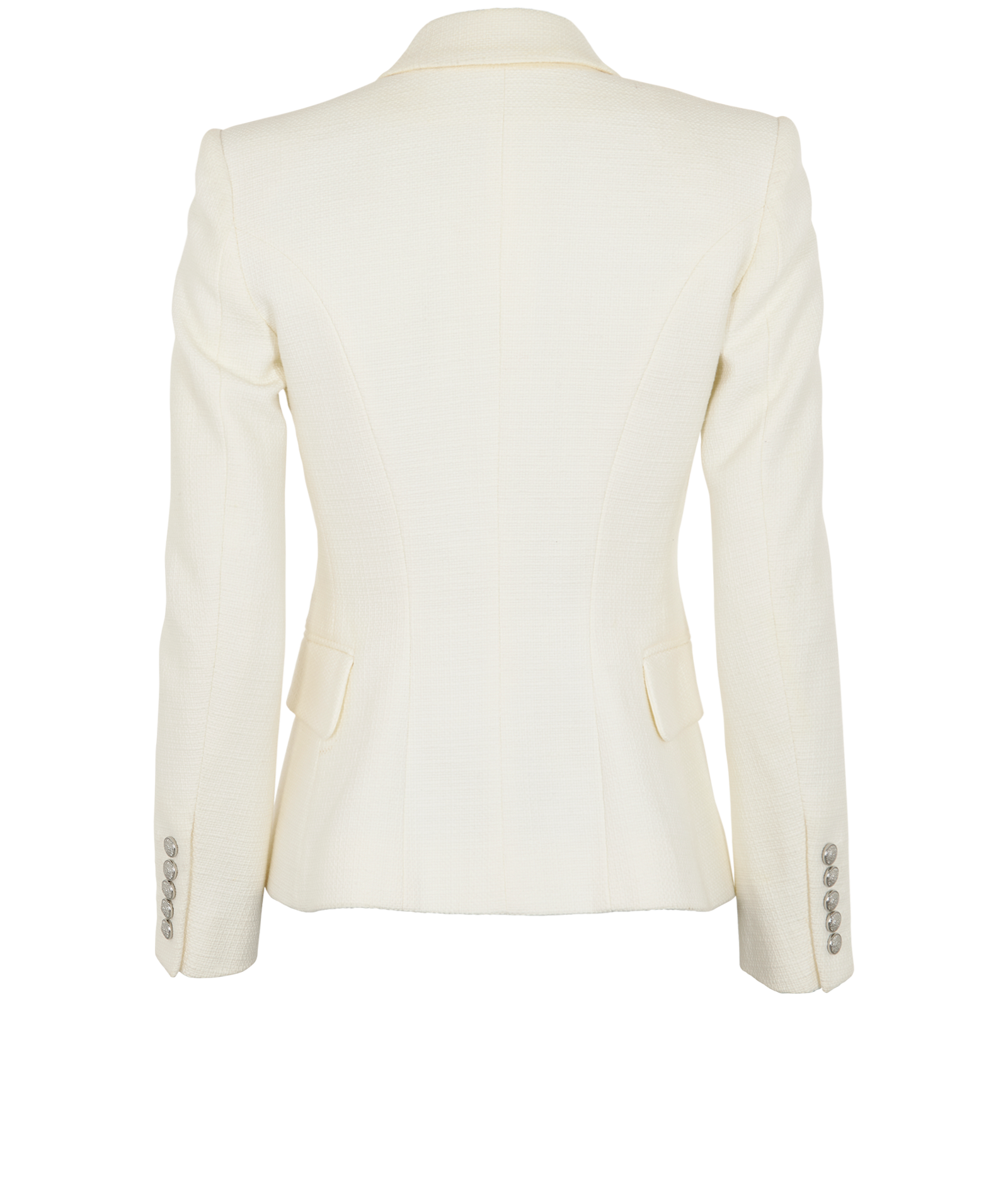 Balmain Double Breasted Blazer, &pound;350, Clothing, White, Cotton, Back view
