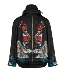 Burberry Mermaid Jacket, Mens, Polyamide, Black/Multi, Sz M, 3*
