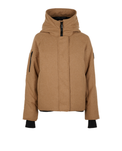 Canada Goose Everleigh Bomber Jacket, Wool/Poly, Brown, Sz XS, 3*