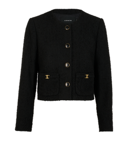 Coach Heritage C Boucle Jacket, Cotton, Black, Sz M, 3*