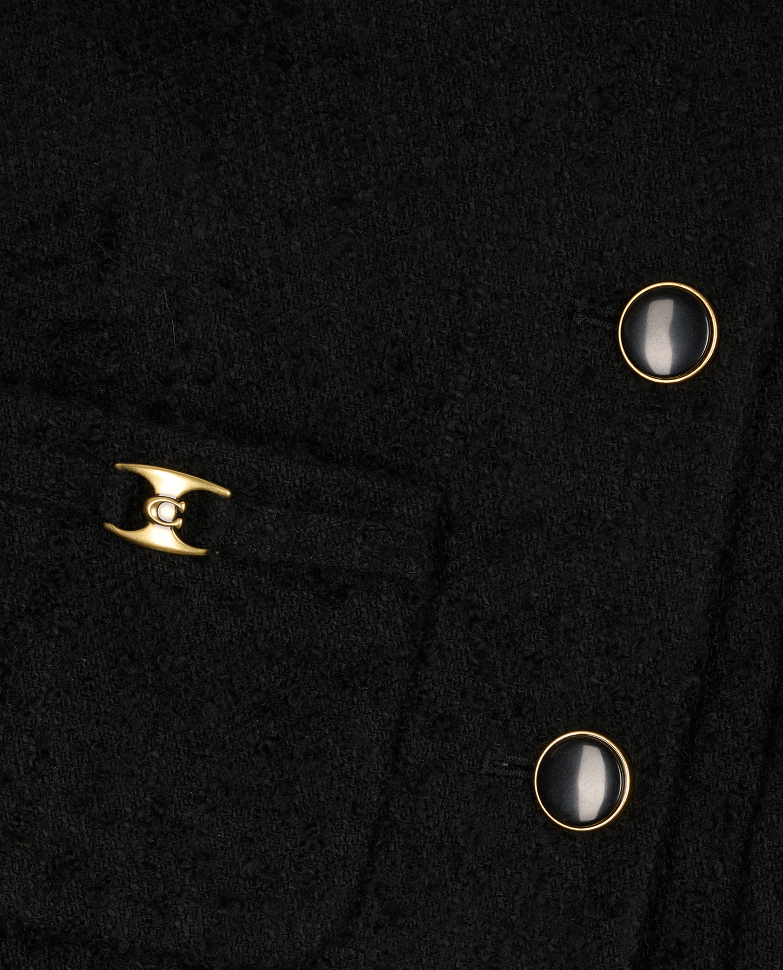 Coach Heritage C Boucle Jacket, &pound;130, Clothing, Black, Cotton, Other view