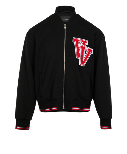 Versace Varsity Patch Jacket, &pound;350, Clothing, Black, Wool, Front view