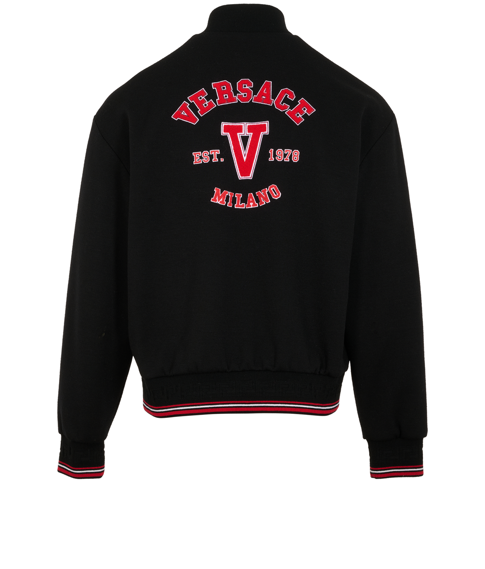 Versace Varsity Patch Jacket, &pound;350, Clothing, Black, Wool, Back view