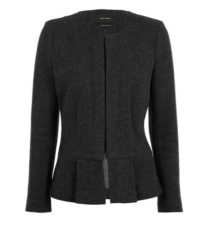 Isabel Marant Collarless Jacket, &pound;180, Clothing, Grey, Wool, Front view
