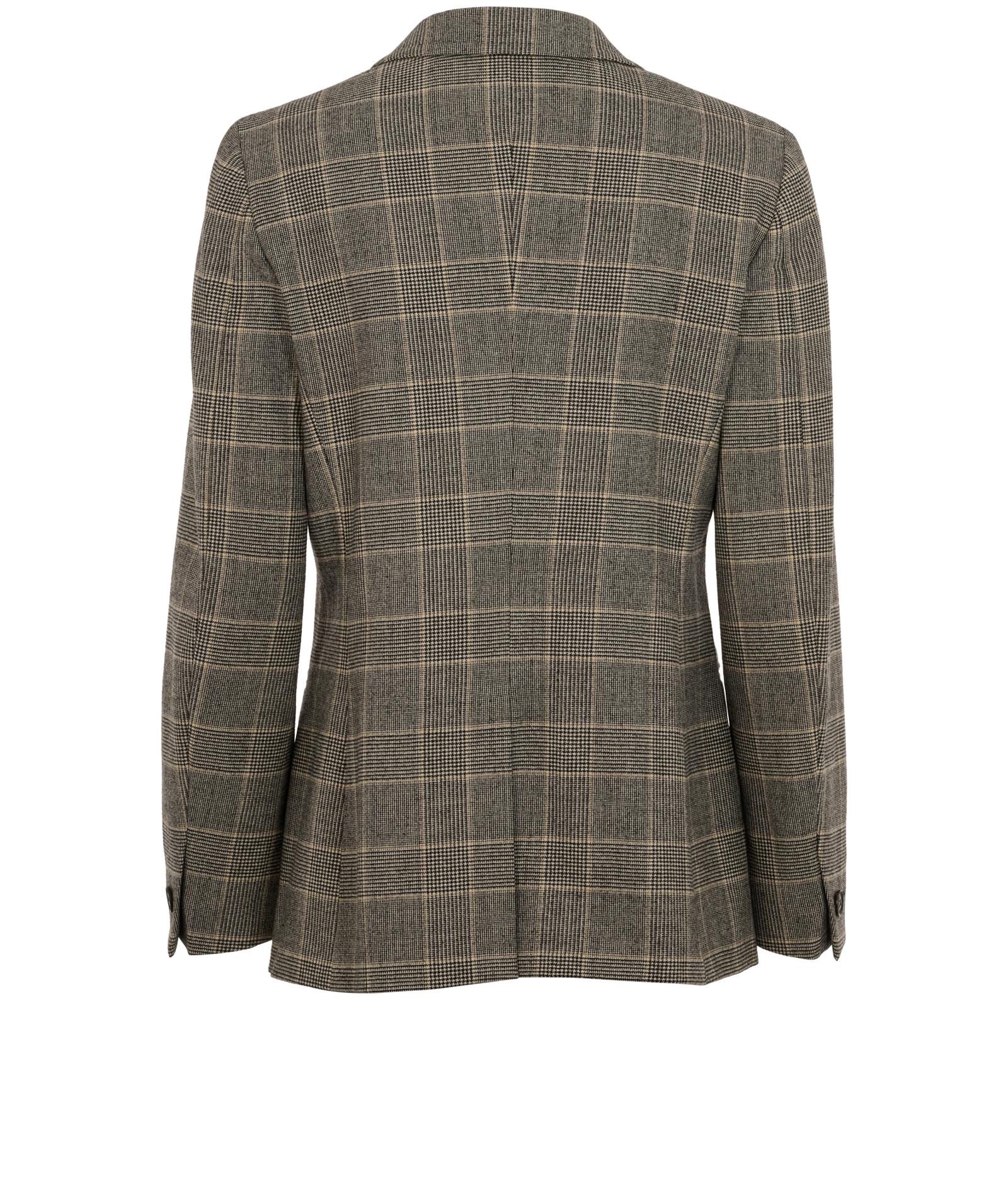 Max Mara Checkered Single-Vent Blazer, &pound;150, Clothing, Grey, Wool, Back view