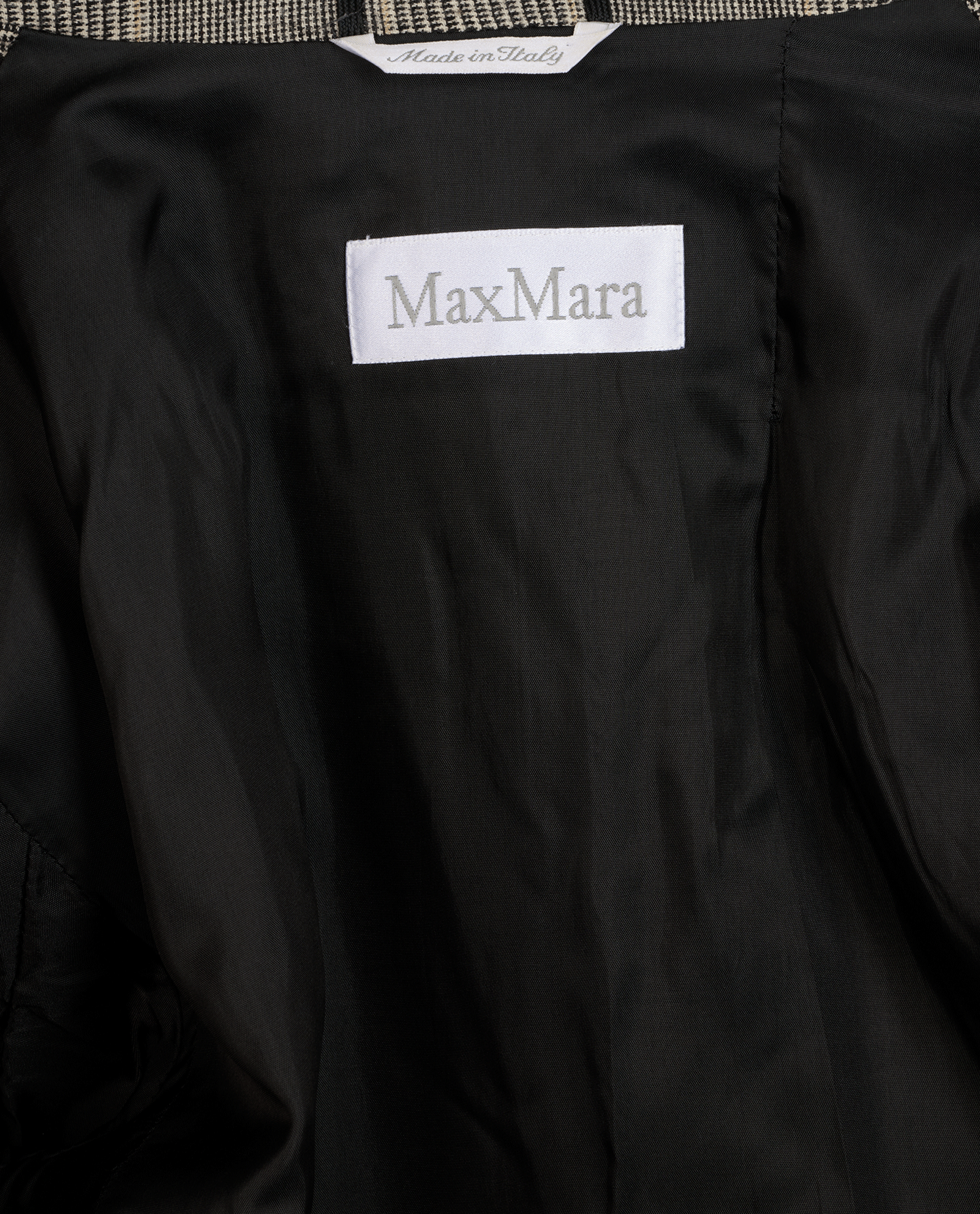 Max Mara Checkered Single-Vent Blazer, &pound;150, Clothing, Grey, Wool, Other view