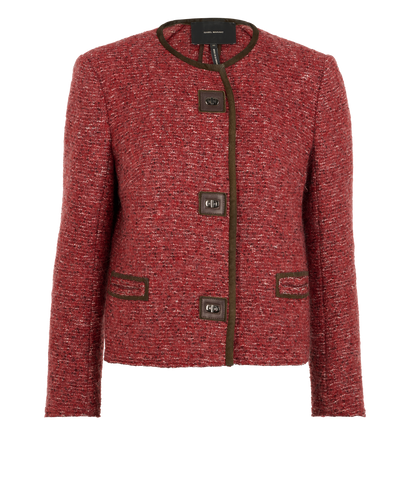 Isabel Marant Boucle Jacket, &pound;210, Clothing, Red, Wool, Front view