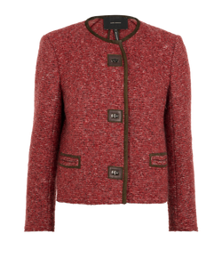 Isabel Marant Boucle Jacket, Wool, Red, UK14, 3*