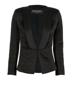 Balmain Jacquard Jacket, Acrylic/Acetate, Black, UK 8, 3*