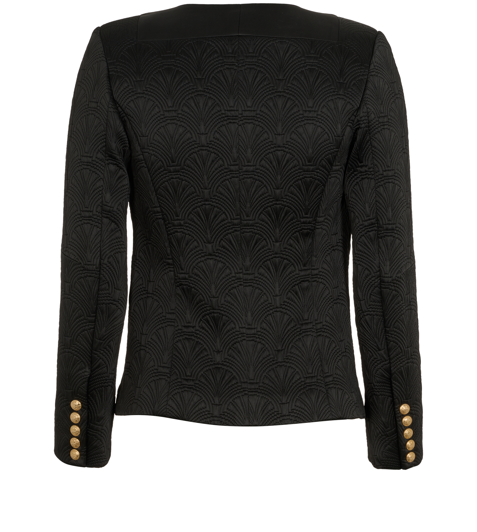 Balmain Jacquard Jacket, &pound;550, Clothing, Black, Acetate/Cotton/Viscose, Back view