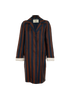 Fendi Stripe Long Jacket, &pound;310, Clothing, Brown/Navy, Silk, Front view