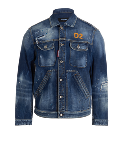 Dsquared D2 Dan  Jeans Jacket, Denim, Blue, Sz L, 2* Mens