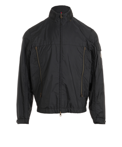 Moncler Windbreaker Jacket, &pound;410, Clothing, Black, Polyester Mix, Front view