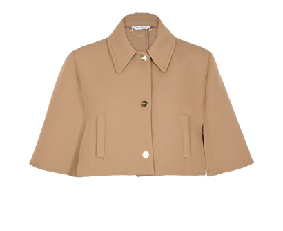 MaxMara Estroso Cropped Cape, &pound;210, Clothing, Beige, Wool, Front view