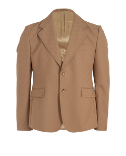Gucci GG Supreme Single-Vent Blazer, Mens, Poly, Beige, Sz XL, 3*