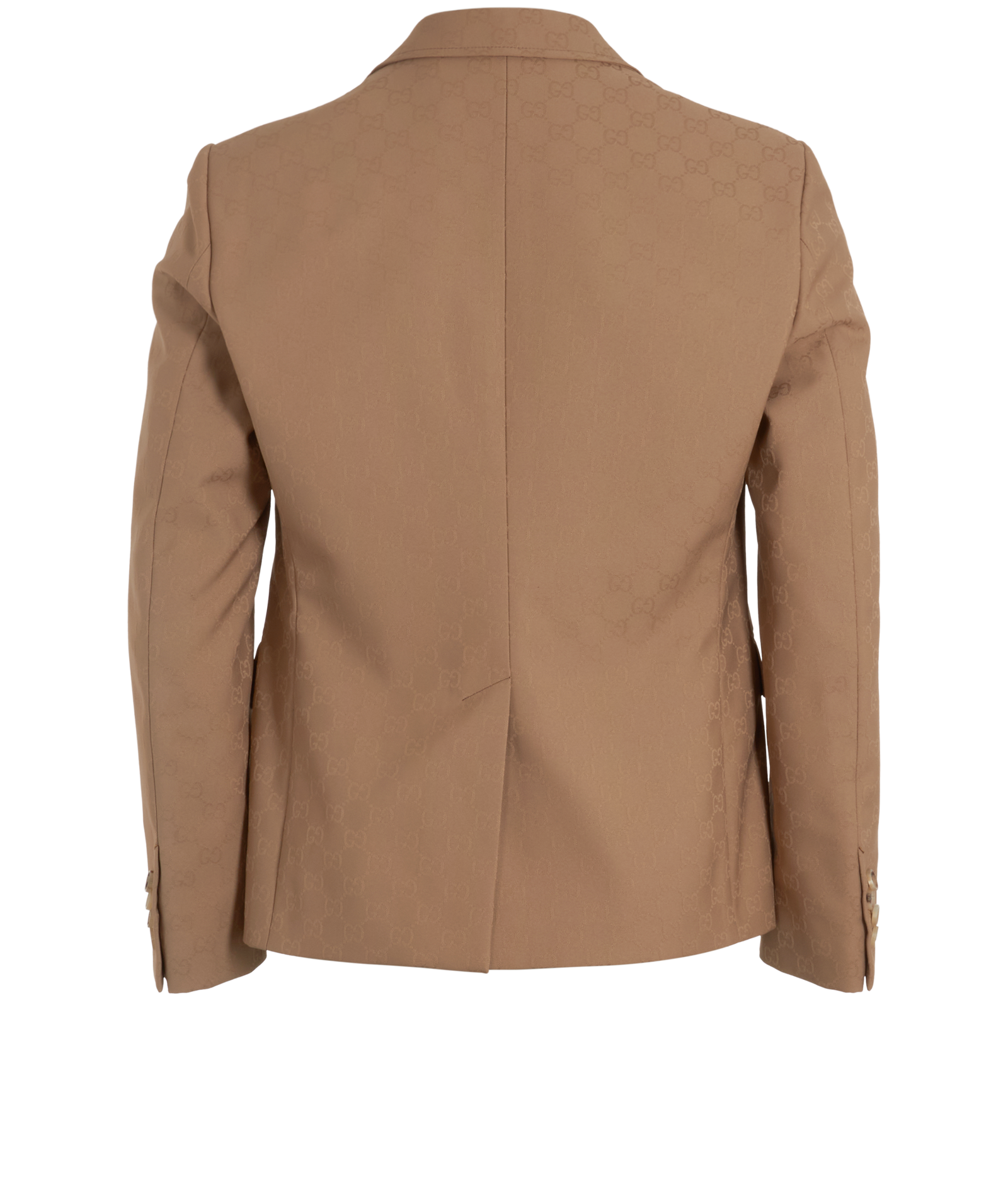 Gucci GG Supreme Single-Vent Blazer, &pound;650, Clothing, Beige, Polyester (Polymer), Back view