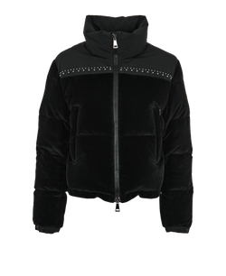Moncler Studded Puffer Jacket, Polyester, Black, UK10, 2*