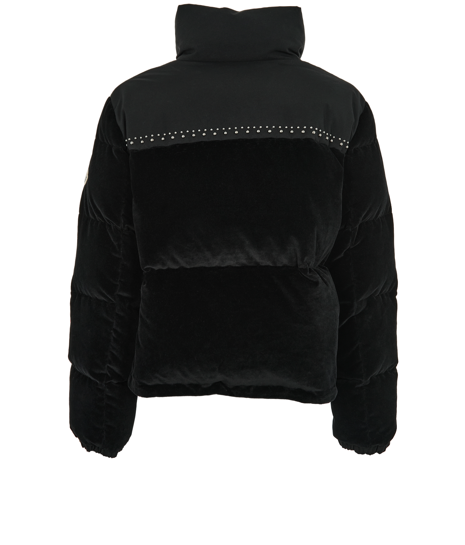 Moncler Studded Puffer Jacket, &pound;490, Clothing, Black, Polyester, Back view
