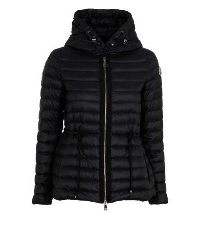 Moncler Raie Packable Jacket, &pound;295, Clothing, Black, Nylon, Front view