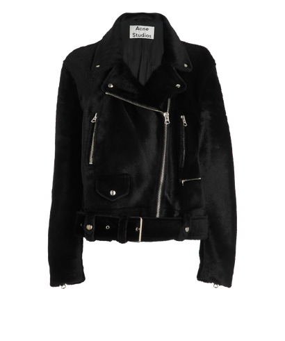 Acne Studios Biker Jacket, £750, Clothing, Black, Shearling, Front view