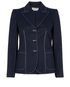 Alexander McQueen Contrast Stitch Blazer, &pound;375, Clothing, Blue/White, Cotton, Front view