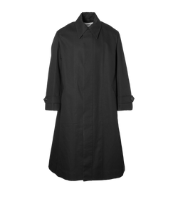 Ami Single-Breasted Trench Coat, Mens, Cotton, Black, Sz M, 3*