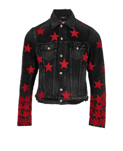 Amiri Chemist Star Jacket, Mens, Cotton, Black/Red, Sz M, 3*