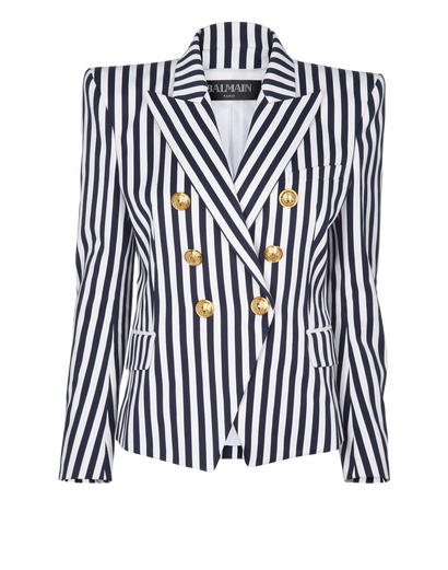 Balmain Striped Double Breasted Blazer, front view