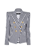 Balmain Striped Double Breasted Blazer, front view